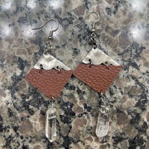 Brown and Silver Earrings